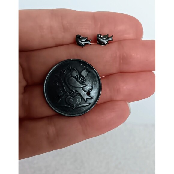 Vintage Torino Pewter Bird Brooch & Earrings Set - Picture 13 of 14